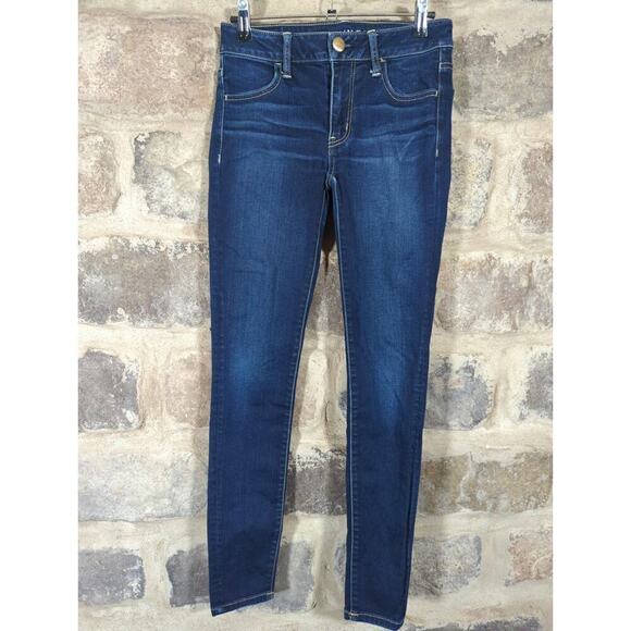 American Eagle Jeans Woman's 2 Jeggings Blue Skinny Stretch Basic Coastal - Picture 1 of 15